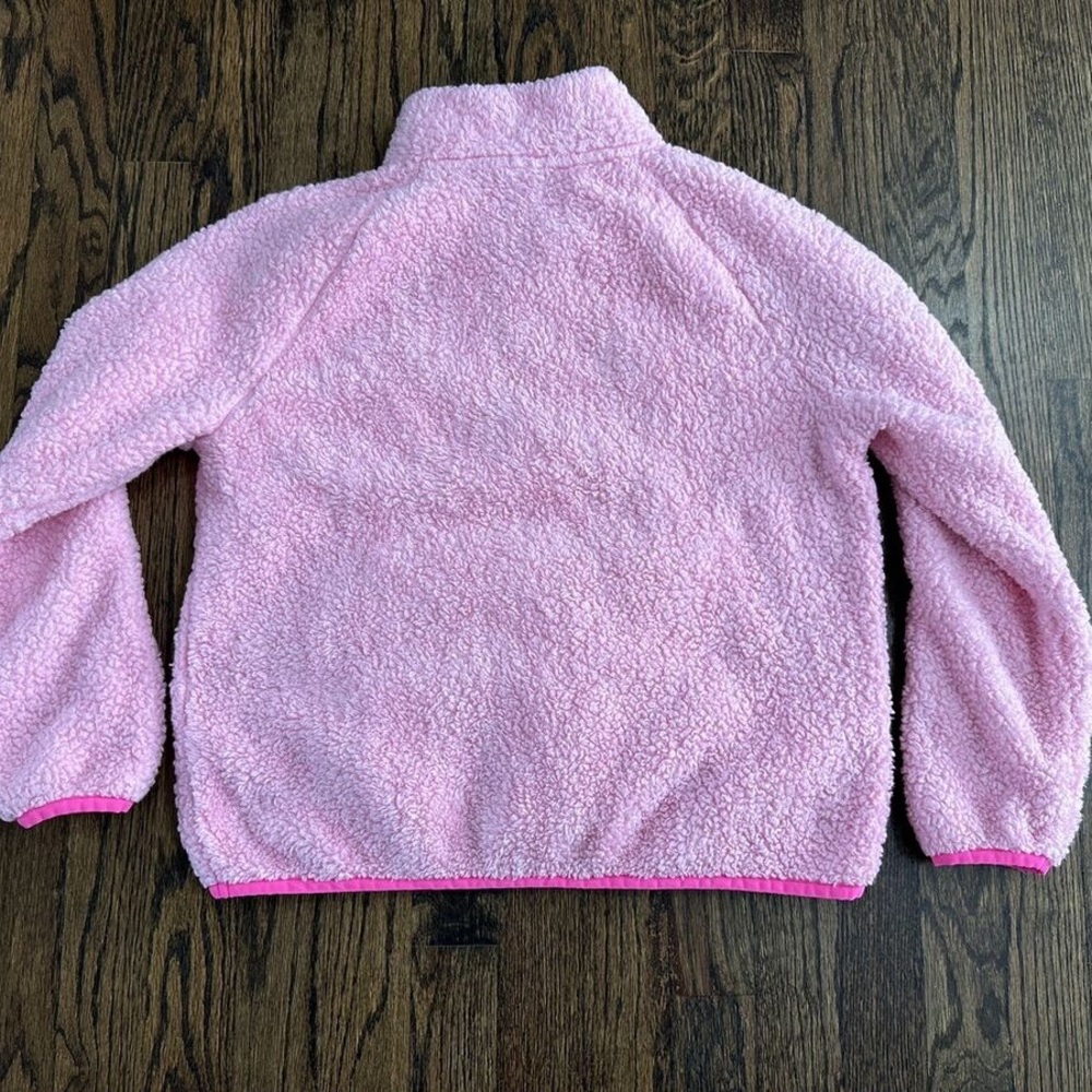 LILLY PULITZER Pink Sherpa Half Zip Pullover Fleece Sweatshirt Size 8/10 - Picture 8 of 8